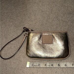 Coach Gold Leather Wristlet